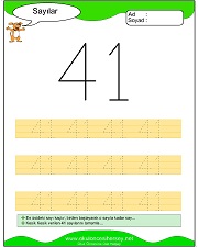 okul öncesi 1 sayısı çizgi çalışması